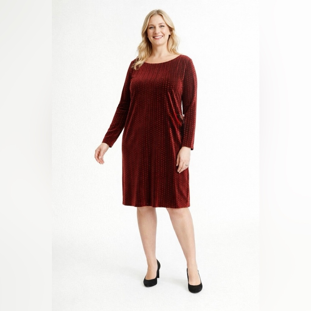 🖤 Tahari Velvet Shift Dress – Size Large – NWT 🖤
